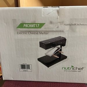 NutriChef Raclette Electric Cheese Melter in Stainless Steel and Black, New